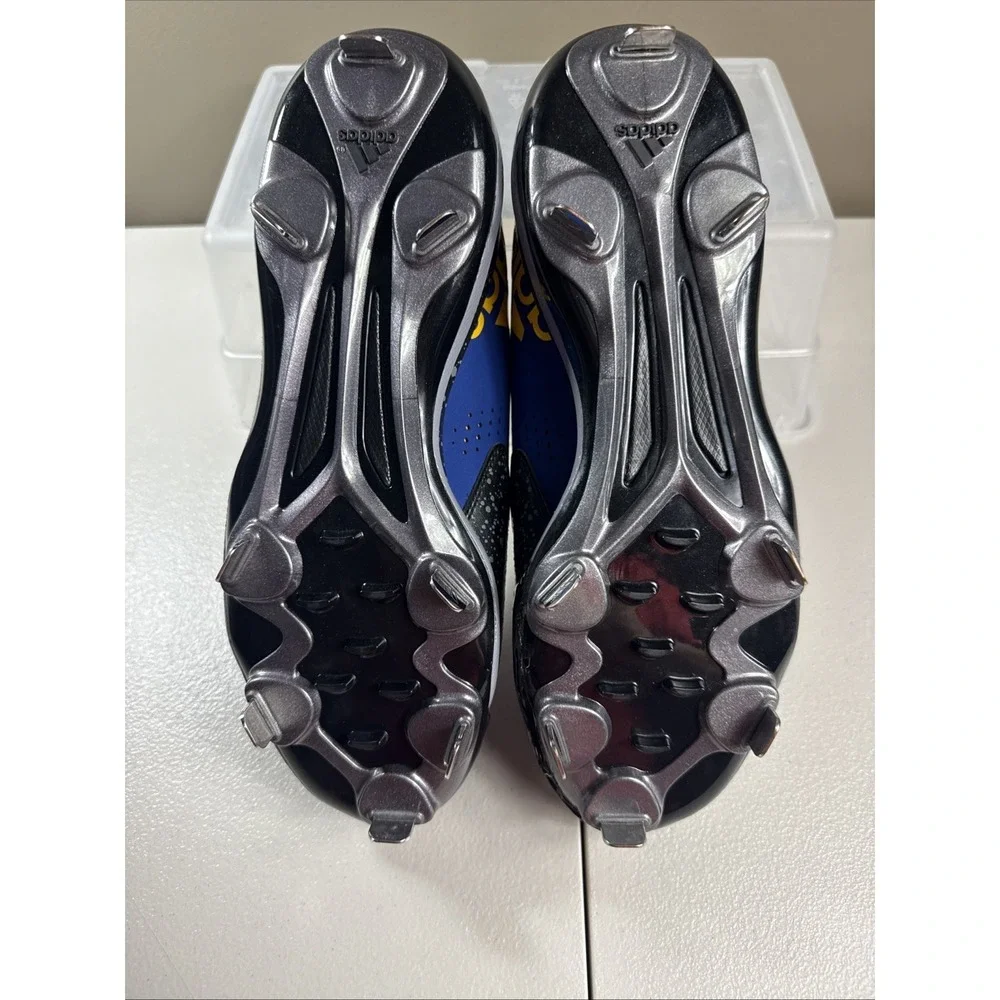 NEW Adidas Power Alley 4 Baseball‎ Cleats 9 US Men Blue/Gold/Black w/Toe Molding